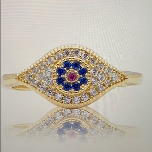 Beautiful Nialaya Evil Eye Gold Plated Ring